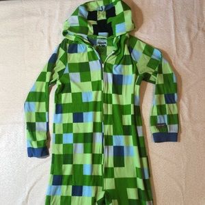 Minecraft Kids Creeper Hooded Blanket Sleeper size L